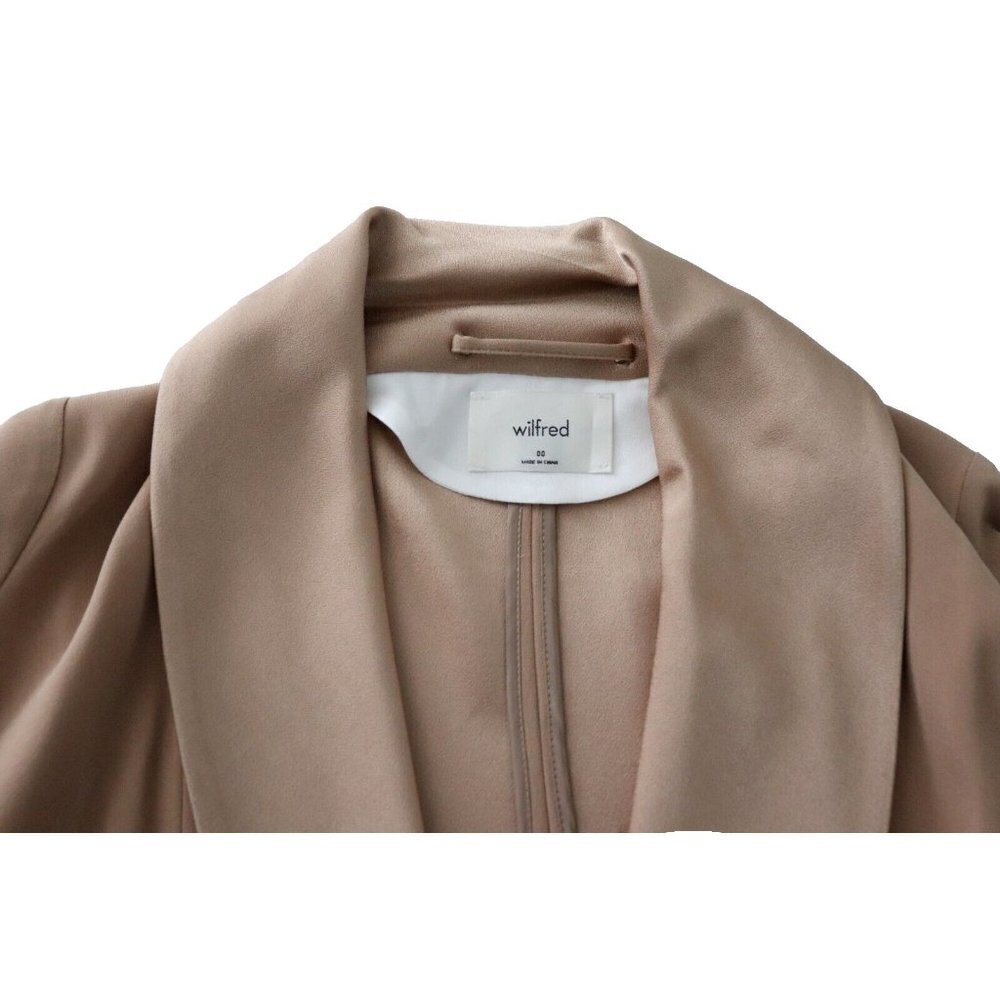 Wilfred Aritzia Women's Size 00 Gold Camel Chevalier Jacket Relaxed Open Blazer - Picture 7 of 10